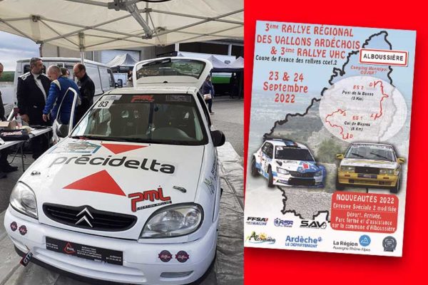 PRECIDELTA, sponsor sur le Rallye régional des Vallons Ardéchois & VHC 2022